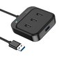 USB-keskitin Hoco HB31 Easy 4-in-1 converter USB kiinni USB3.0 + 3xUSB2.0 0.2 m musta hinta ja tiedot | Adapterit | hobbyhall.fi