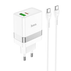 Laturi Hoco N21 USB-A/Type-C PD30W+QC3.0 + Type-C valkoinen hinta ja tiedot | Puhelimen laturit | hobbyhall.fi