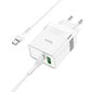 Laturi Hoco N21 USB-A/Type-C PD30W+QC3.0 + Type-C valkoinen hinta ja tiedot | Puhelimen laturit | hobbyhall.fi