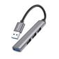 USB-keskitin Hoco HB26 4-in-1 Adapteri USB-A kiinni 1xUSB3.0 + 3xUSB2.0 harmaa hinta ja tiedot | Adapterit | hobbyhall.fi