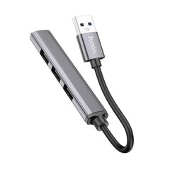 USB-keskitin Hoco HB26 4-in-1 Adapteri USB-A kiinni 1xUSB3.0 + 3xUSB2.0 harmaa hinta ja tiedot | Adapterit | hobbyhall.fi