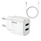 Laturi Joyroom L-2 A123 2xUSB 12W + MicroUSB 1.0 m valkoinen hinta ja tiedot | Puhelimen laturit | hobbyhall.fi