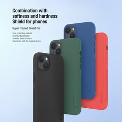 Case Nillkin Super Frosted Shield Pro Apple iPhone 15 Plus green hinta ja tiedot | Puhelimen kuoret ja kotelot | hobbyhall.fi