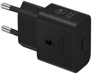 Laturi Alkuperäinen Samsung EP-T2510XBEGEU 25W + USB-C Kaapeli paketin kanssa musta hinta ja tiedot | Puhelimen laturit | hobbyhall.fi