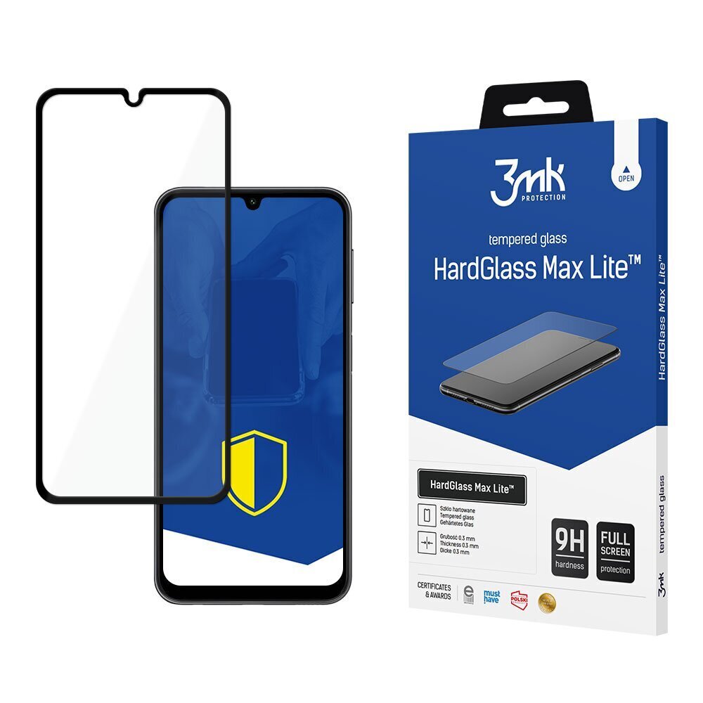 Tempered glass 3mk Hard Glass Max Lite Samsung A256 A25 5G black hinta ja tiedot | Näytönsuojakalvot ja -lasit | hobbyhall.fi