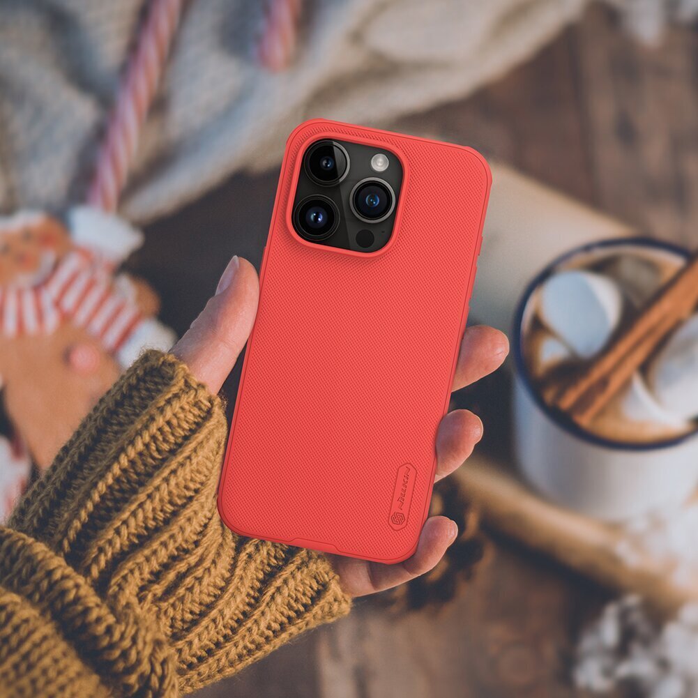 Case Nillkin Super Frosted Shield Pro Apple iPhone 15 Pro red hinta ja tiedot | Puhelimen kuoret ja kotelot | hobbyhall.fi