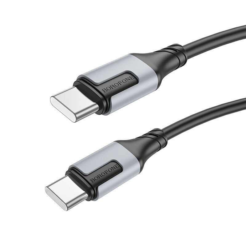 Kaapeli USB Borofone BX101 60W USB-C to USB-C 1.0 m musta hinta ja tiedot | Puhelinkaapelit | hobbyhall.fi
