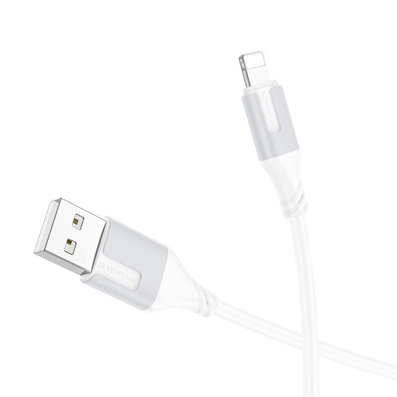 Kaapeli USB Borofone BX101 USB-A to Lightning 1.0 m valkoinen hinta ja tiedot | Puhelinkaapelit | hobbyhall.fi
