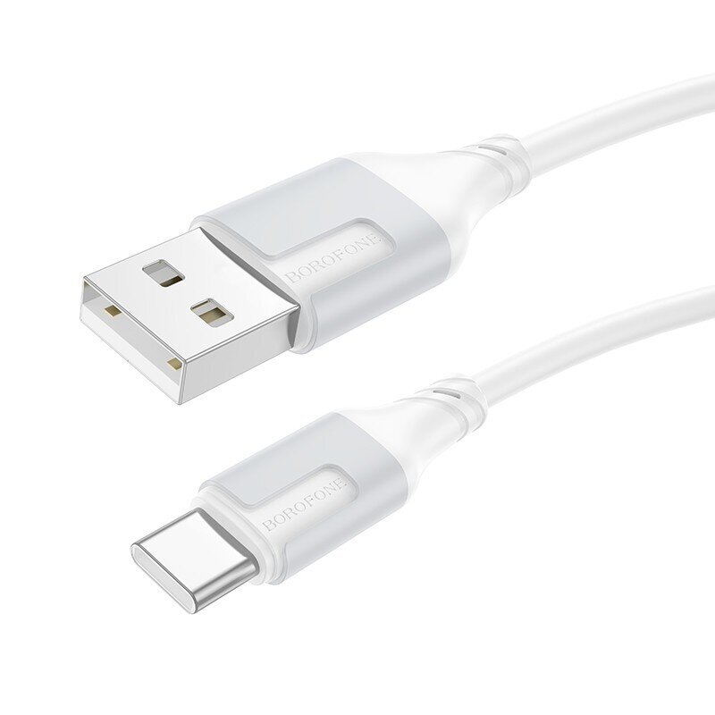 Kaapeli USB Borofone BX101 USB-A to USB-C 1.0 m valkoinen hinta ja tiedot | Puhelinkaapelit | hobbyhall.fi