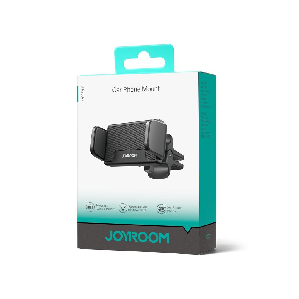 Autopuhelinteline Joyroom JR-ZS377 (air vent) musta hinta ja tiedot | Puhelintelineet | hobbyhall.fi