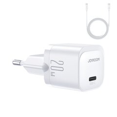 Charger Joyroom JR-TCF02 USB-C PD20W + USB-C 1.0m cable white hinta ja tiedot | Puhelimen laturit | hobbyhall.fi