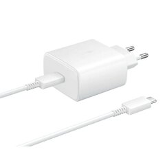 Charger Samsung EP-TA845 45W + Type-C cable 25W white hinta ja tiedot | Puhelimen laturit | hobbyhall.fi