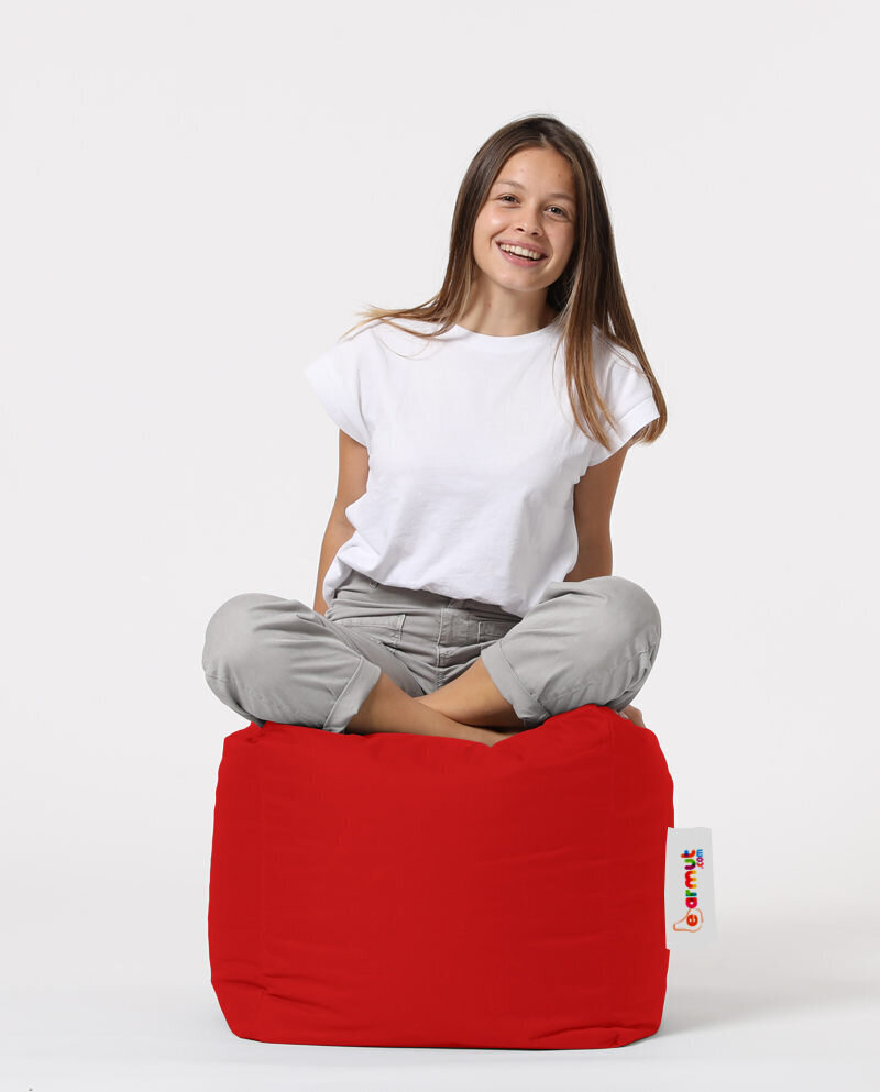 Säkkituoli Square Pouf, punainen hinta ja tiedot | Säkkituolit, rahit ja penkit | hobbyhall.fi