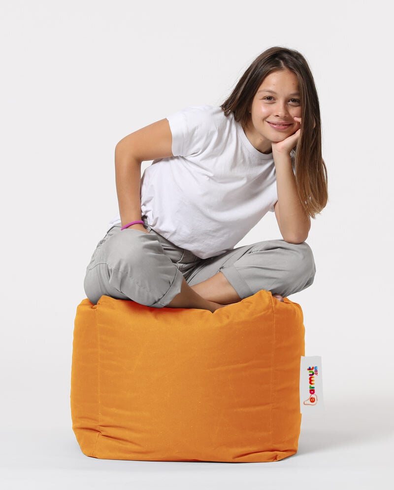 Säkkituoli Square Pouf, oranssi hinta ja tiedot | Säkkituolit, rahit ja penkit | hobbyhall.fi