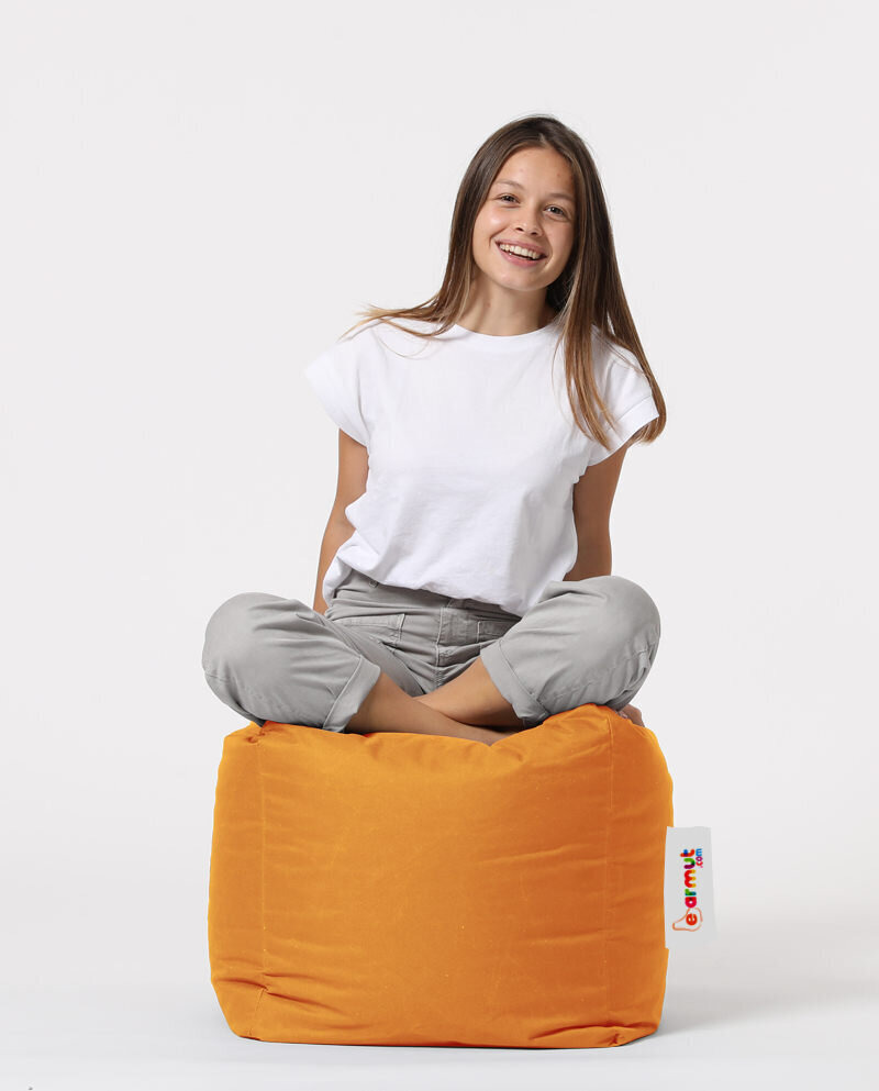 Säkkituoli Square Pouf, oranssi hinta ja tiedot | Säkkituolit, rahit ja penkit | hobbyhall.fi