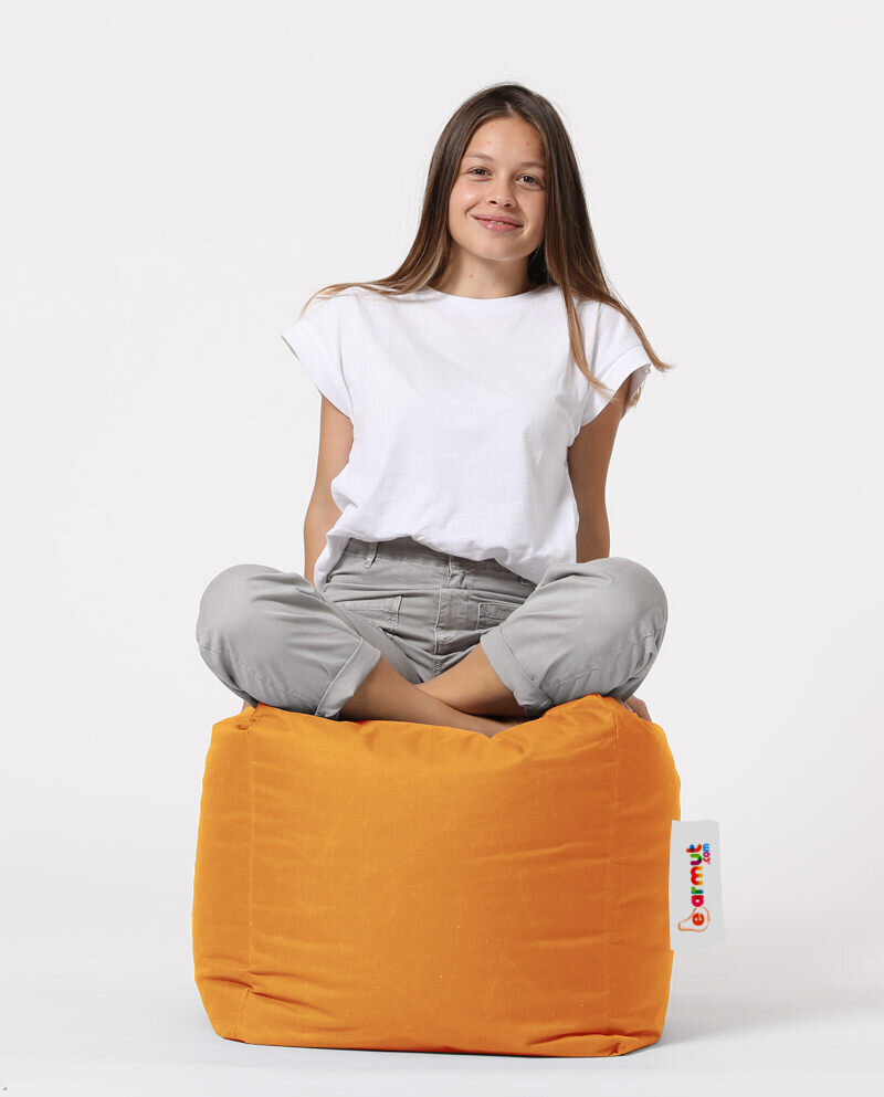 Säkkituoli Square Pouf, oranssi hinta ja tiedot | Säkkituolit, rahit ja penkit | hobbyhall.fi