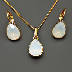 Naisten korusetti Diamond Sky Crystal Drop, White Opal Swarovski kristalleilla hinta ja tiedot | Diamond Sky Jewelry Muoti | hobbyhall.fi