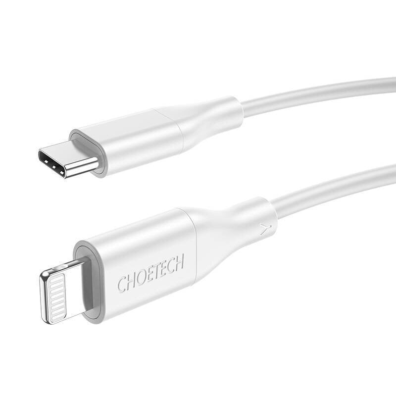 Kaapeli USB Choetech IP0040 MFi USB-C to Lightning PD30W 1.2m valkoinen hinta ja tiedot | Puhelinkaapelit | hobbyhall.fi