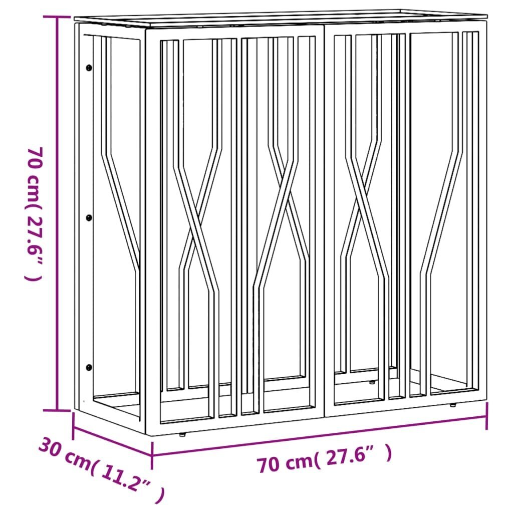 vidaXL Konsolipöytä 70x30x70 cm ruostumaton teräs ja lasi hinta ja tiedot | Sivupöydät | hobbyhall.fi