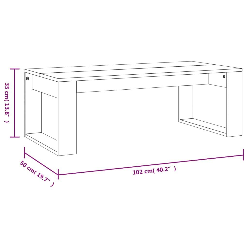 vidaXL Sohvapöytä musta 102x50x35 cm tekninen puu hinta ja tiedot | Sohvapöydät | hobbyhall.fi