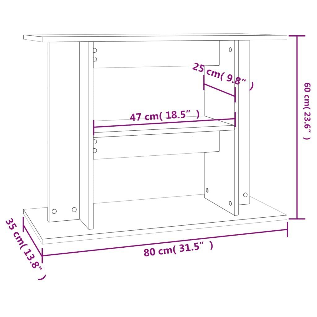 vidaXL Akvaarioteline betoninharmaa 80x35x60 cm tekninen puu hinta ja tiedot | Akvaariotarvikkeet | hobbyhall.fi