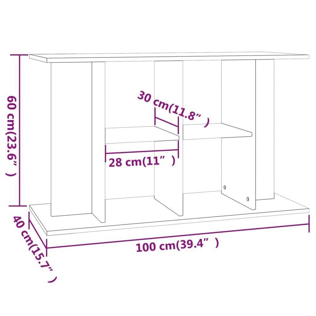 vidaXL Akvaarioteline korkeakiilto valkoinen 100x40x60 cm tekninen puu hinta ja tiedot | Akvaariotarvikkeet | hobbyhall.fi