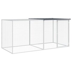 vidaXL Kanahäkki katolla antrasiitti 203x98x90 cm galvanoitu teräs hinta ja tiedot | Lintulaudat ja lintuhäkit | hobbyhall.fi