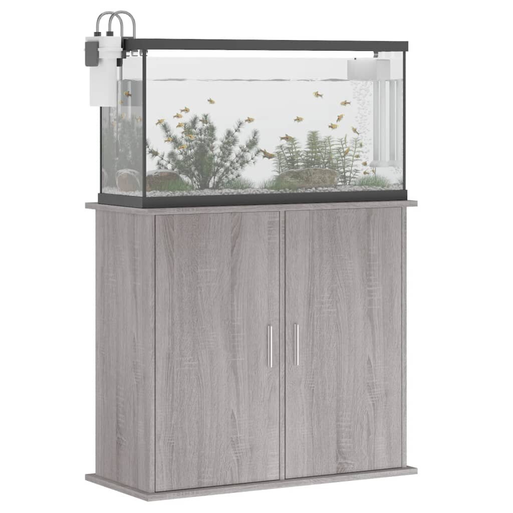 vidaXL Akvaarioteline harmaa Sonoma 81x36x73 cm tekninen puu hinta ja tiedot | Akvaariotarvikkeet | hobbyhall.fi