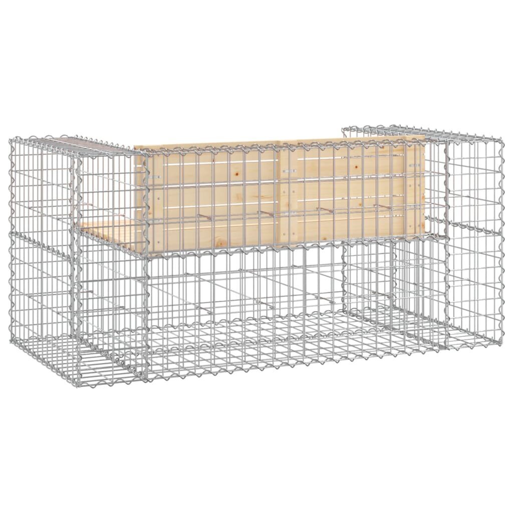 vidaXL Puutarhapenkki kivikori tyyli 143x71x65,5 cm täysi mänty hinta ja tiedot | Puutarhapenkit | hobbyhall.fi