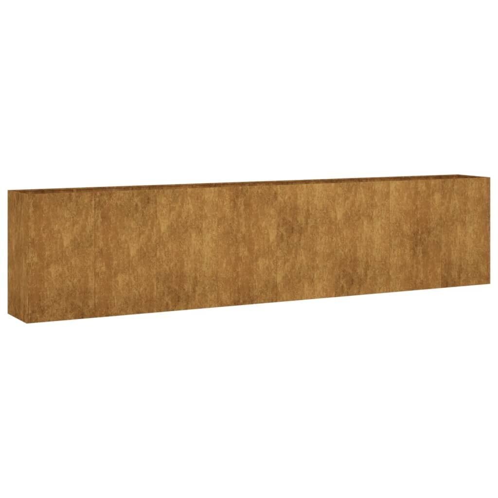 vidaXL Korotettu kukkalaatikko 360x40x80 cm Corten teräs hinta ja tiedot | Kukkalaatikot | hobbyhall.fi