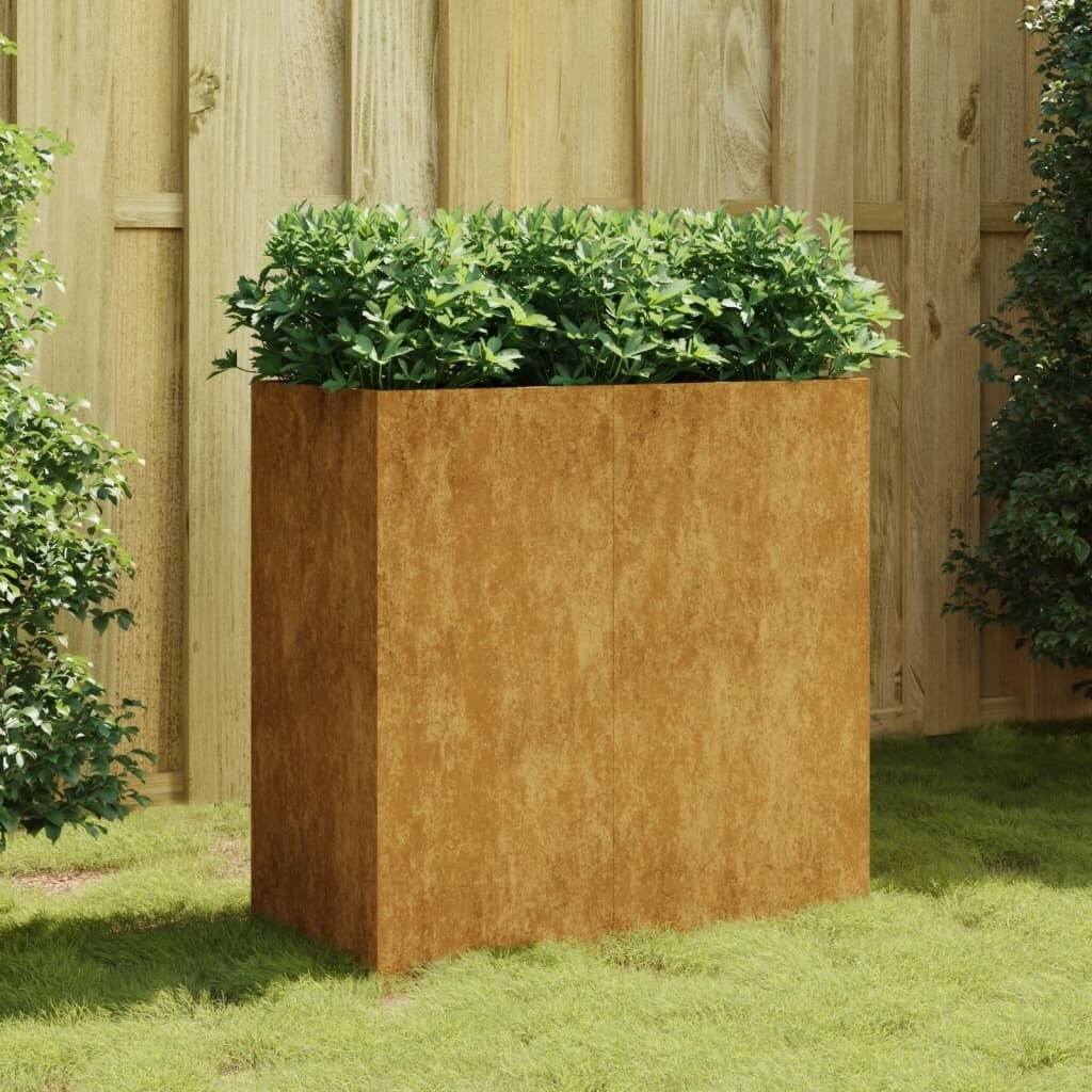 vidaXL Kukkalaatikko 40x80x80 cm Corten teräs hinta ja tiedot | Kukkalaatikot | hobbyhall.fi