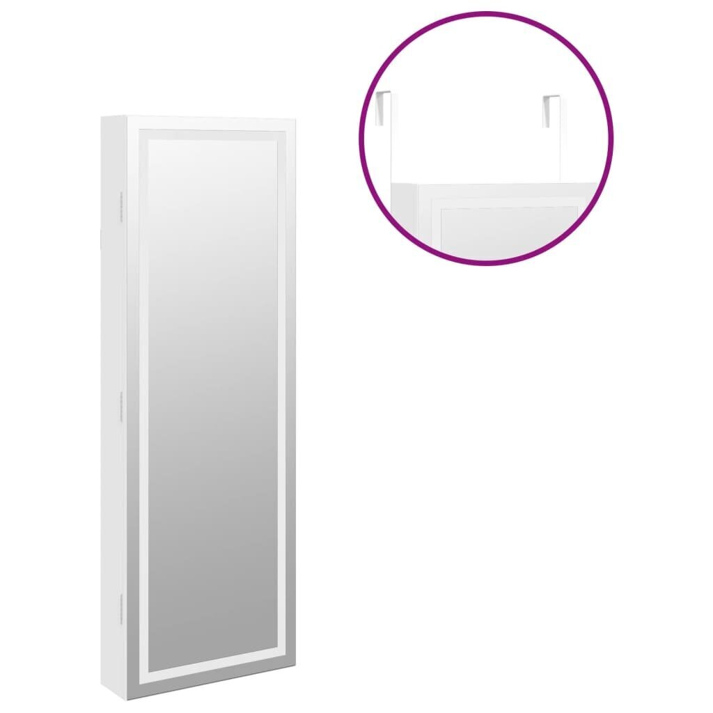 vidaXL Peilikorukaappi LED-valoilla seinälle asennettava valkoinen hinta ja tiedot | Peilit | hobbyhall.fi