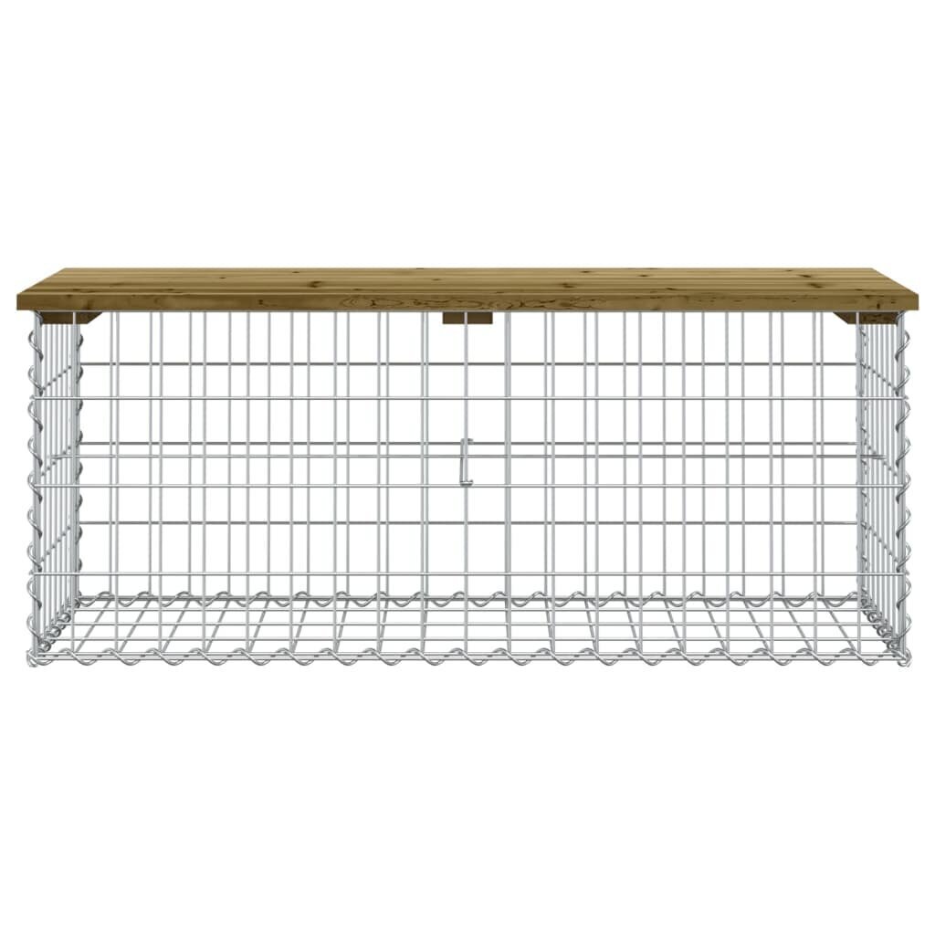 vidaXL Puutarhapenkki kivikori tyyli 103x44x42 cm kyllästetty mänty hinta ja tiedot | Puutarhapenkit | hobbyhall.fi