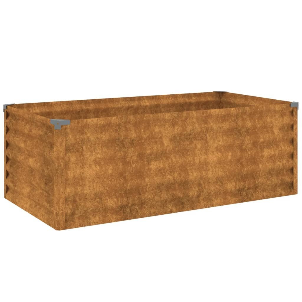 vidaXL Korotettu kukkalaatikko 100x50x36 cm Corten teräs hinta ja tiedot | Kukkalaatikot | hobbyhall.fi