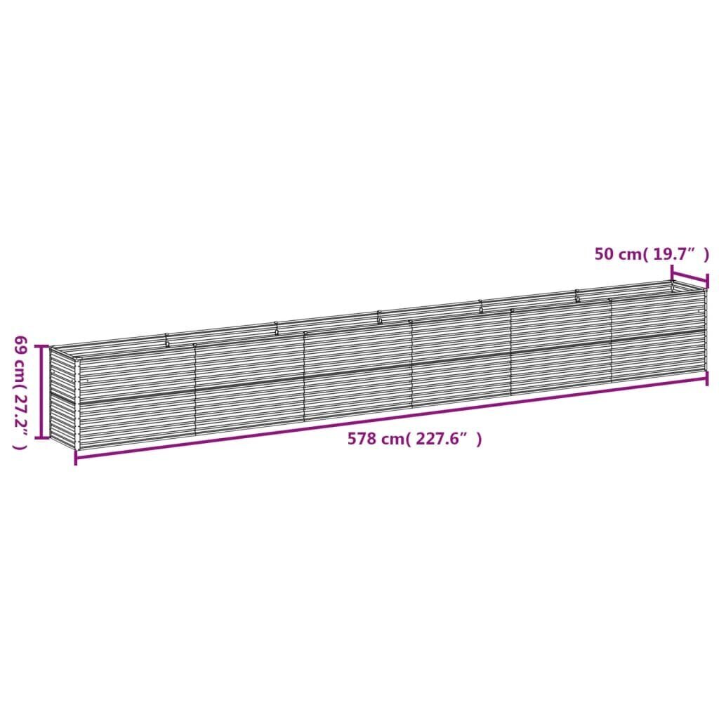 vidaXL Korotettu kukkalaatikko 578x50x69 cm Corten teräs hinta ja tiedot | Kukkalaatikot | hobbyhall.fi