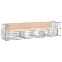 vidaXL Puutarhapenkki kivikori tyyli 287x71x65,5 cm täysi mänty hinta ja tiedot | Puutarhapenkit | hobbyhall.fi