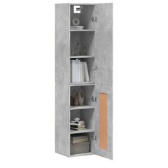 vidaXL Kaappi betoninharmaa 34,5x34x180 cm tekninen puu hinta ja tiedot | Lipastot | hobbyhall.fi