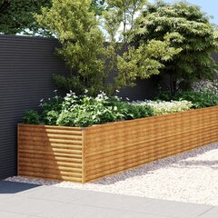 vidaXL Korotettu kukkalaatikko 1150x100x69 cm Corten teräs hinta ja tiedot | Kukkalaatikot | hobbyhall.fi