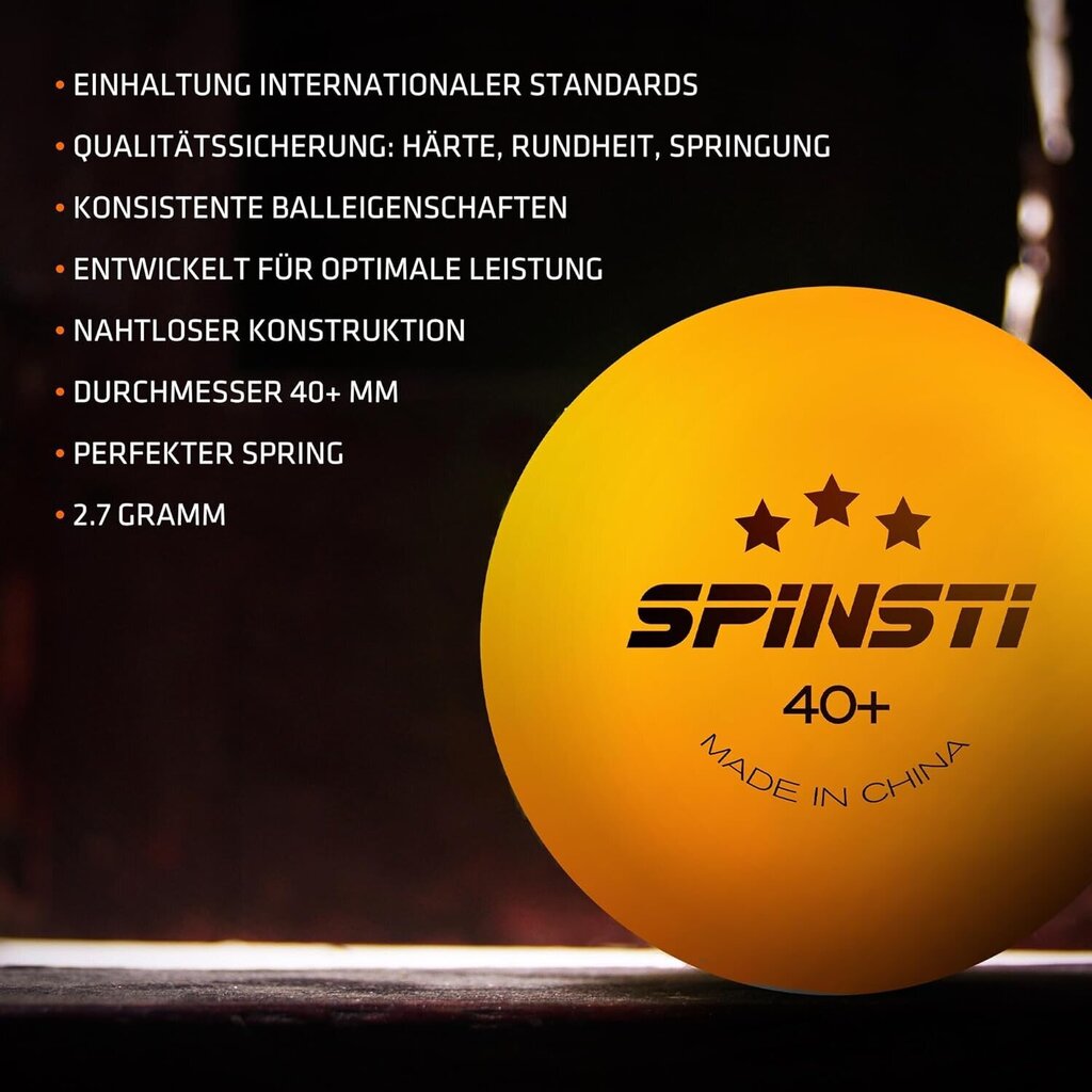 SPINSTI Professional 3 Star pöytätennispallot, 12kpl hinta ja tiedot | Pingispallot | hobbyhall.fi