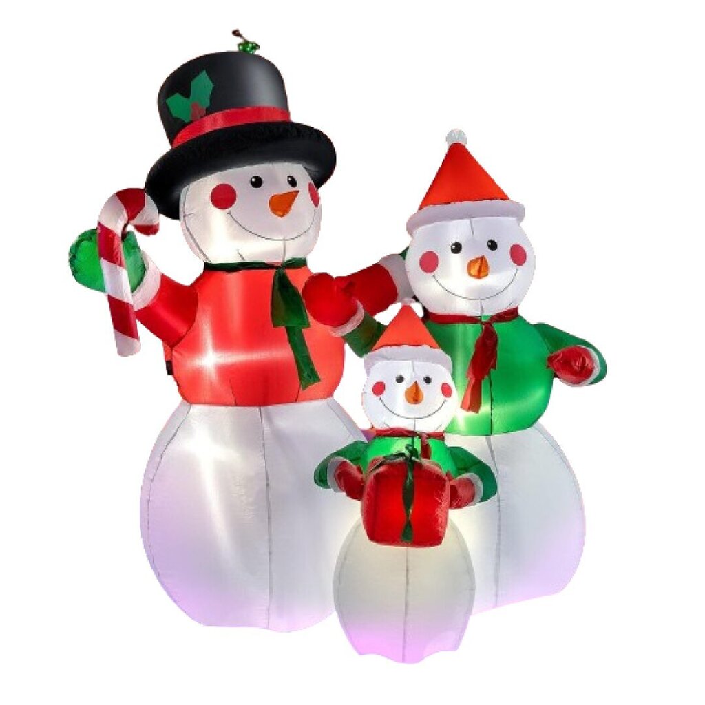Puhallettavat lumiukot, Electronics-4, 3 kpl, 180 cm hinta ja tiedot | Joulukoristeet | hobbyhall.fi