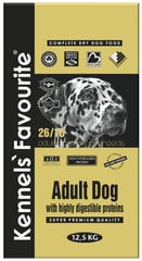 Kennels Favourite Adult Dog 12,5kg, täysrehu aikuisille koirille hinta ja tiedot | Koiran kuivaruoka | hobbyhall.fi
