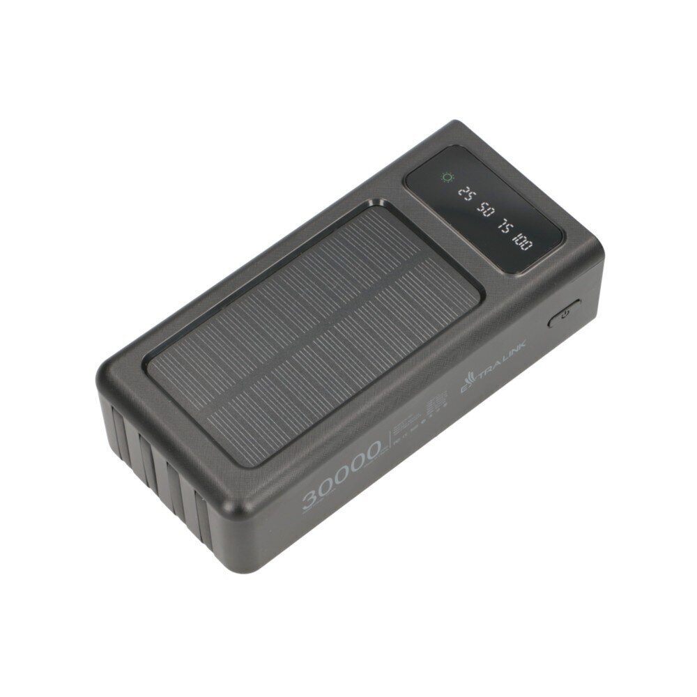 Ulkoinen akkupankki Extralink Solar EPB-093 30000 mAh / 4 x USB musta hinta ja tiedot | Varavirtalähteet | hobbyhall.fi