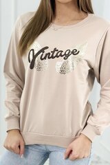 Naisten Vintage Beige Jumper 27434-53996-Universaali hinta ja tiedot | Naisten hupparit, collegepaidat ja villapaidat | hobbyhall.fi
