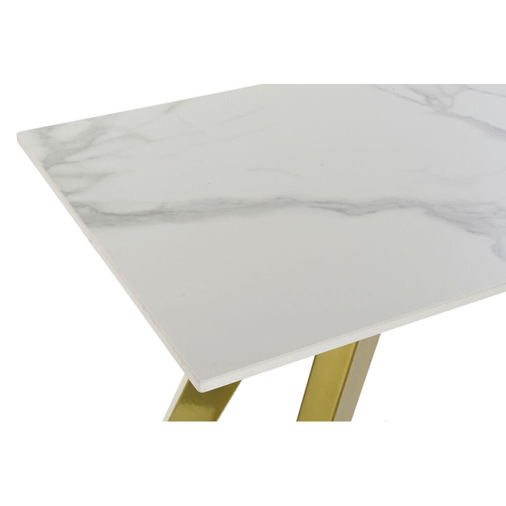 Sivupöytä DKD Home Decor Keraminen Kullattu Metalli Valkoinen Moderni (120 x 40 x 76 cm) hinta ja tiedot | Sivupöydät | hobbyhall.fi