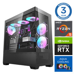 INTOP AQUA Ryzen 5 7600X 64GB DDR5 1TB SSD M.2 NVME RTX4070 SUPER 12GB no-OS hinta ja tiedot | Pöytätietokoneet | hobbyhall.fi