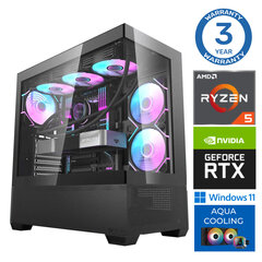 INTOP AQUA Ryzen 5 7600X 32GB DDR5 1TB SSD M.2 NVME RTX4070 12GB WIN11 hinta ja tiedot | Pöytätietokoneet | hobbyhall.fi