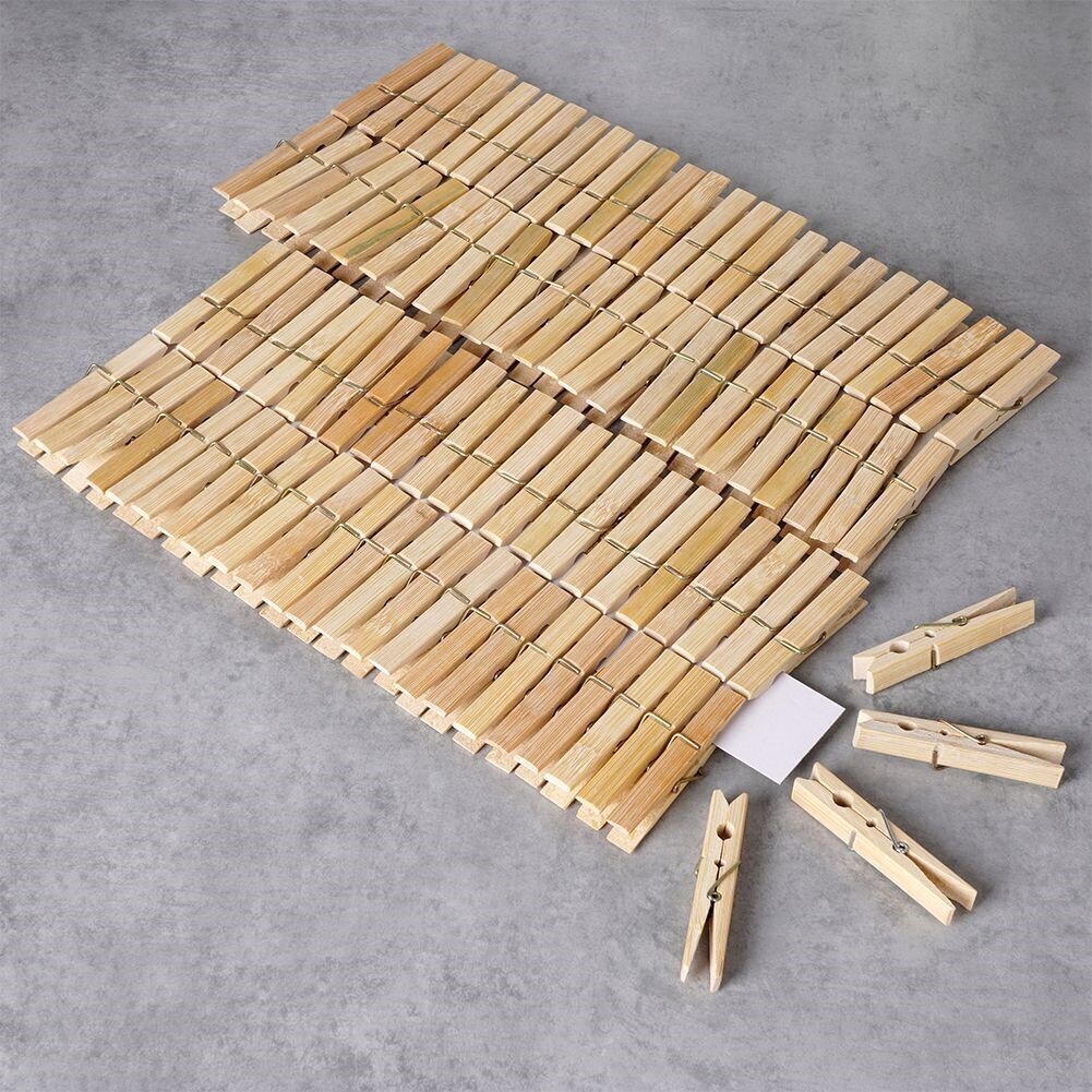 bambusta valmistetut pyykkipidikkeet 100 kpl. hinta ja tiedot | Kuivaustelineet ja tarvikkeet | hobbyhall.fi
