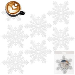 Lasinaluset, huopa, valkoiset lumihiutaleet, 6 kpl hinta ja tiedot | Keittiövälineet | hobbyhall.fi