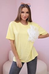 Naisten keltainen pusero kukkakoristeella hinta ja tiedot | Naisten paidat | hobbyhall.fi