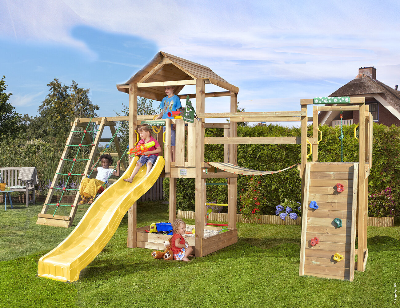 Lasten leikkipaikka Jungle Gym House Clutter Bridge 1-Climb hinta ja tiedot | Lasten leikkimökit ja -teltat | hobbyhall.fi